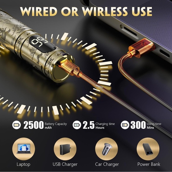 Cordless Hair Clippers for Men Professional Beard Trimmers - Picture 6 of 7